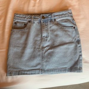 blue denim skirt